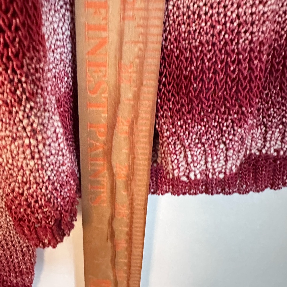 ALICE & OLIVIA M Ethan ombre red stripe cable knit long sleeve preppy tunic boho - Picture 11 of 12